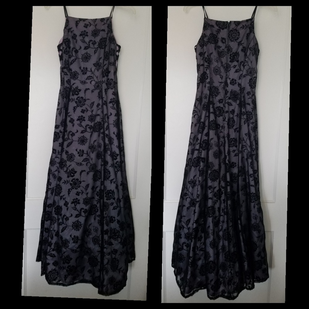 Lavender and Black Formal Dress
